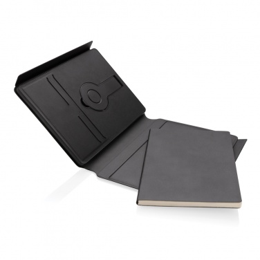 Logotrade promotional gift image of: Swiss Peak RCS rePU notebook with 2-in-1 wireless charger