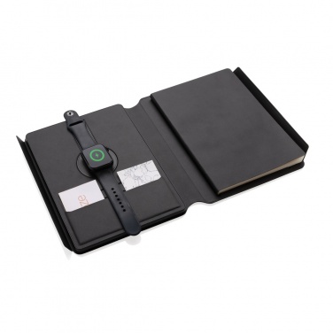 Logotrade promotional merchandise photo of: Swiss Peak RCS rePU notebook with 2-in-1 wireless charger