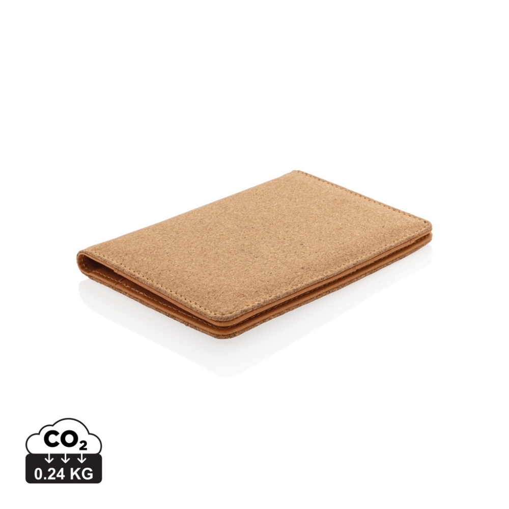Logo trade business gifts image of: Cork secure RFID passport cover
