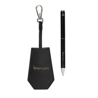 Logo trade corporate gift photo of: SP Tula RCS certified recycled PU key holder and pen set