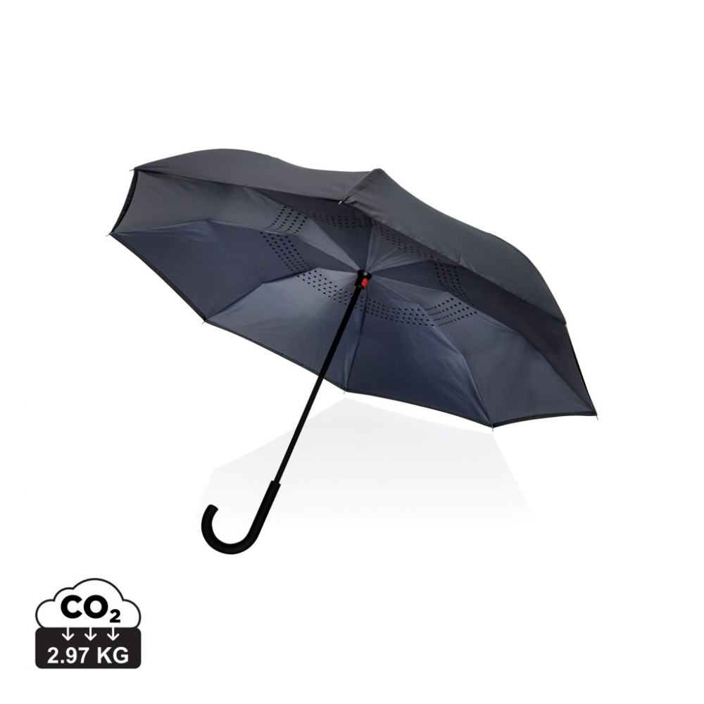 Logo trade promotional gifts picture of: 23" Impact AWARE™ RPET 190T reversible umbrella