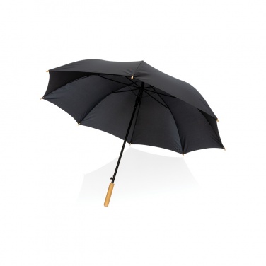 Logotrade promotional gift image of: 27" Impact AWARE™ RPET 190T auto open bamboo umbrella