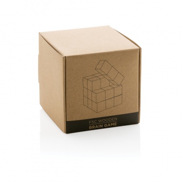 Logo trade business gifts image of: Wooden brain game in canvas pouch