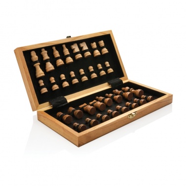 Logo trade promotional gifts image of: Luxury wooden foldable chess set