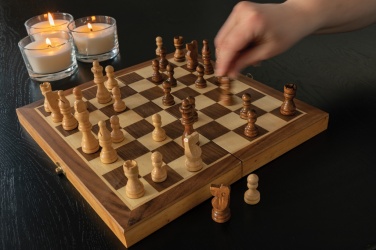 Logo trade promotional giveaways picture of: Luxury wooden foldable chess set