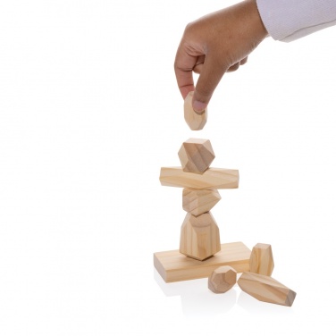 Logo trade advertising products image of: Ukiyo Crios wooden balancing rocks in pouch