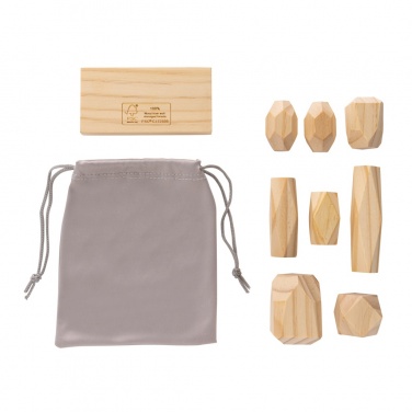 Logo trade promotional giveaways picture of: Ukiyo Crios wooden balancing rocks in pouch
