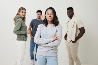 Logo trade promotional giveaway photo of: Iqoniq Denali recycled cotton crew neck undyed