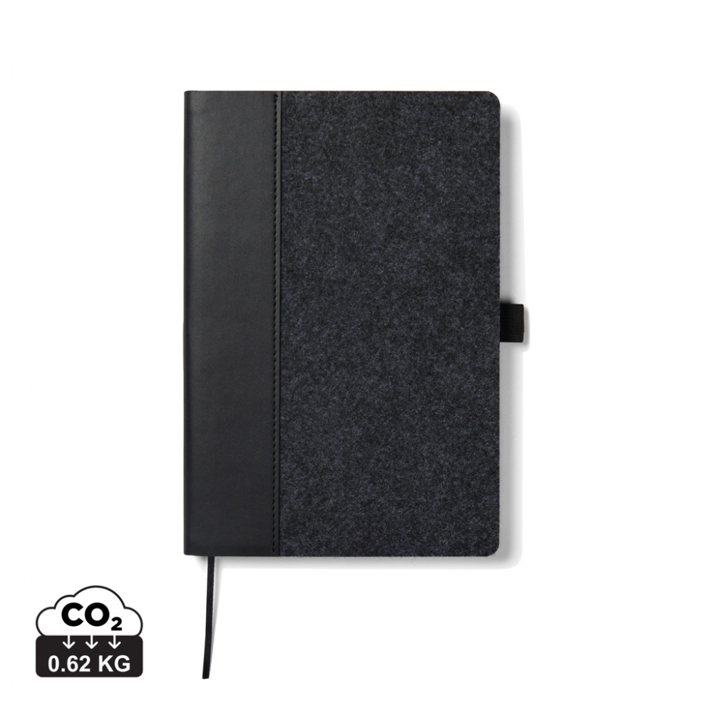 Logo trade promotional merchandise photo of: VINGA Albon GRS recycled felt notebook