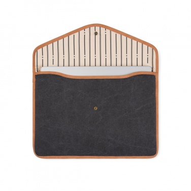 Logo trade promotional merchandise photo of: VINGA Bosler GRS recycled canvas 16" laptop sleeve