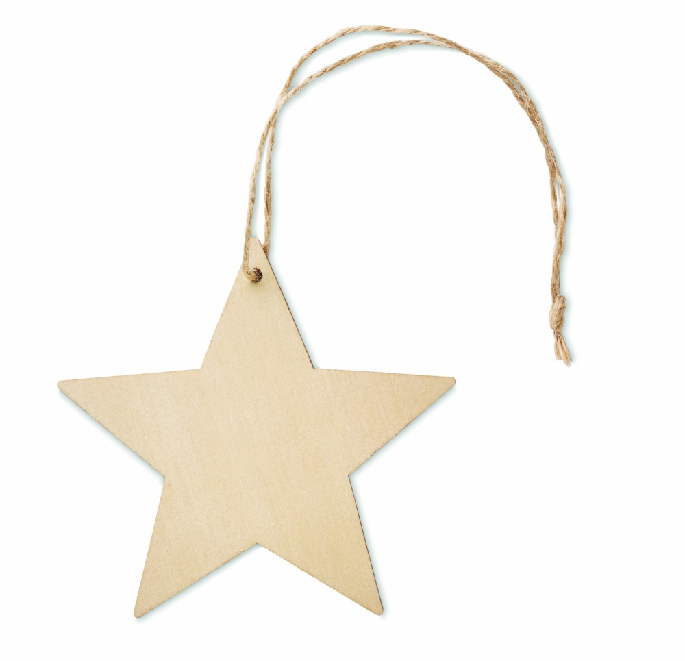 Logotrade promotional product picture of: Wooden star shaped hanger