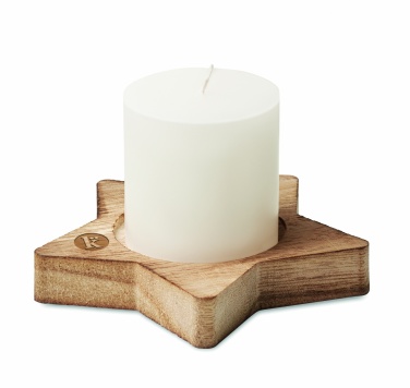 Logotrade promotional merchandise photo of: Candle on star wooden base