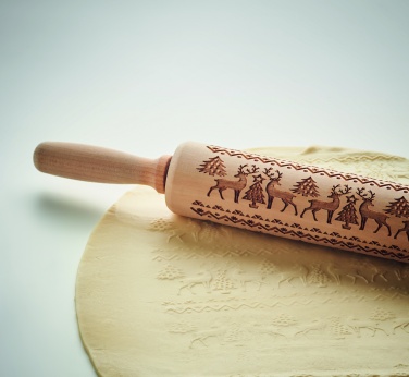 Logo trade promotional products image of: Christmas pastry wooden rolling