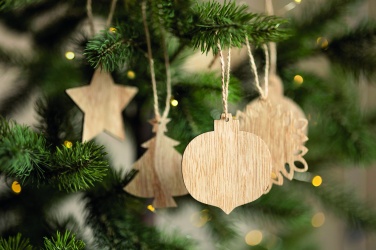 Logotrade promotional product picture of: Set of wooden Xmas ornaments