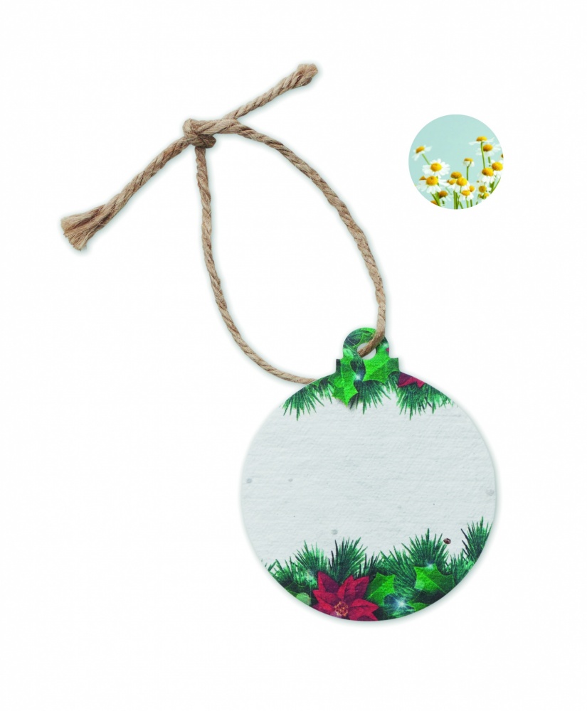 Logo trade promotional giveaway photo of: Seed paper Xmas ornament