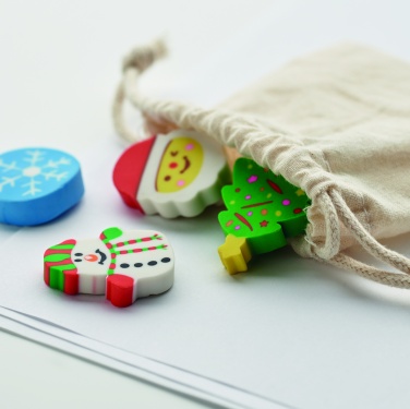 Logo trade promotional products picture of: Set of 4 Christmas erasers