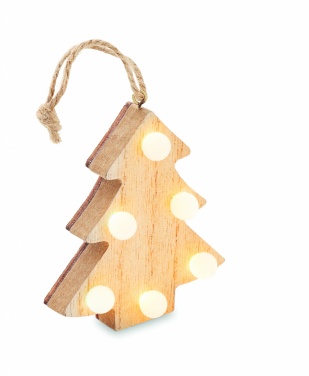 Logo trade promotional gifts image of: Wooden weed tree with lights