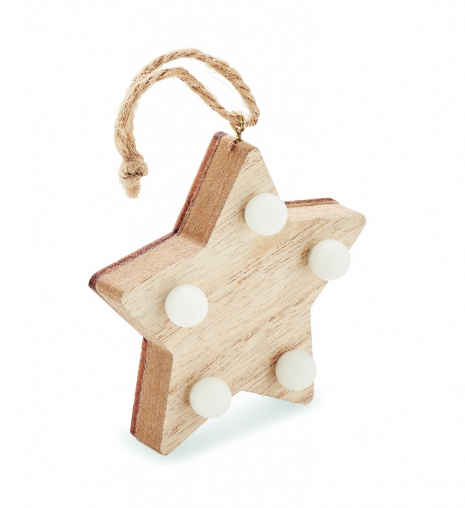 Logotrade promotional gift image of: Wooden weed star with lights