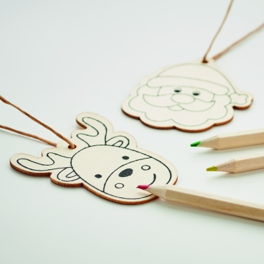 Logo trade corporate gifts image of: Drawing wooden ornaments set