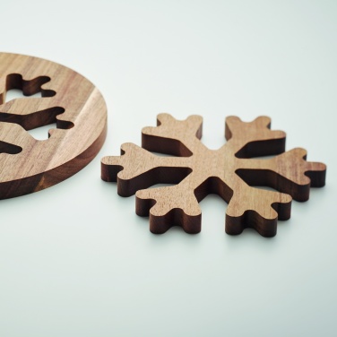 Logo trade advertising products picture of: Acacia wooden pot holders set