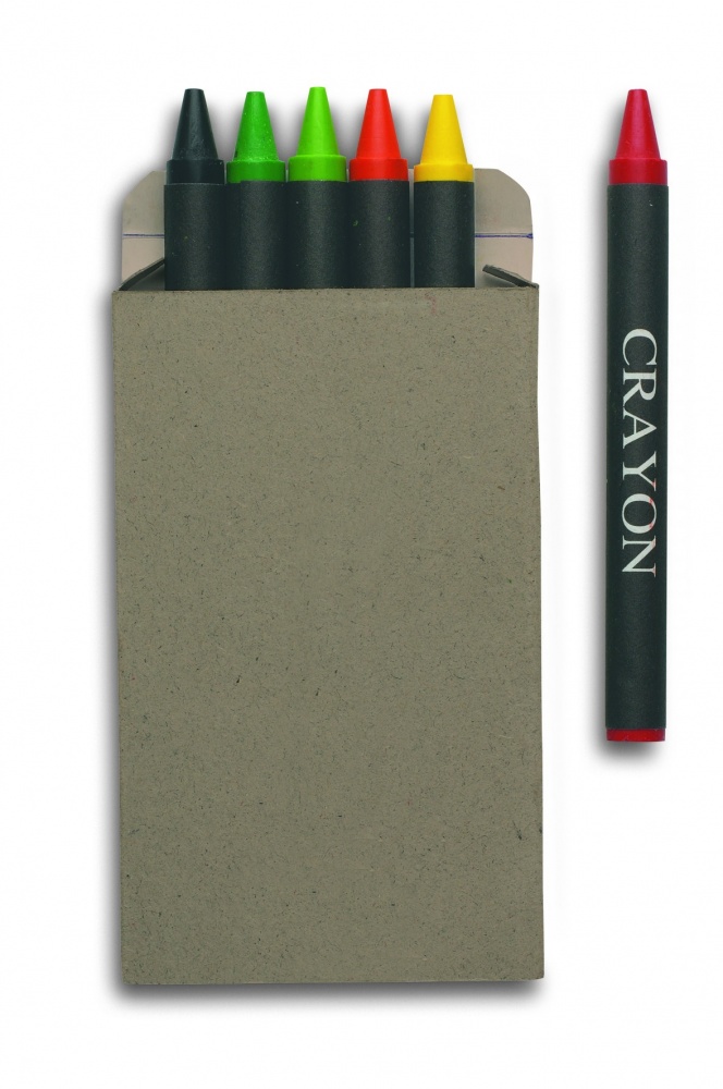 Logo trade promotional merchandise photo of: Carton of 6 wax crayons