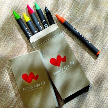 Logo trade business gifts image of: Carton of 6 wax crayons