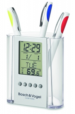Logo trade advertising products image of: Pen holder with calendar