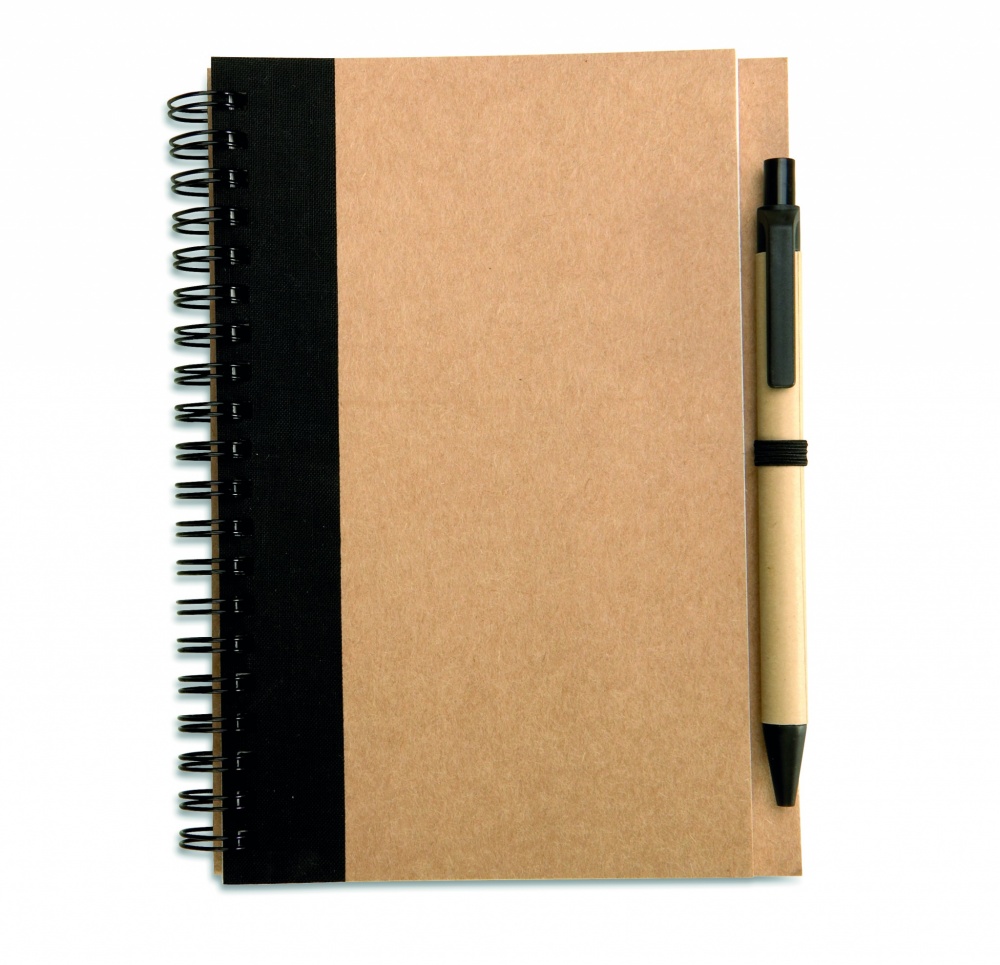 Logo trade promotional items picture of: B6 recycled notebook with pen