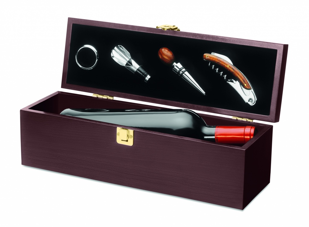 Logo trade business gifts image of: Wine set in wine box
