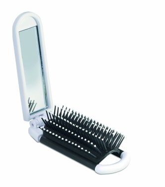 Logo trade promotional products image of: Foldable hairbrush with mirror