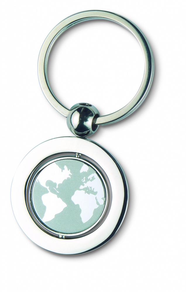 Logo trade promotional merchandise photo of: Globe metal key ring  WORLD