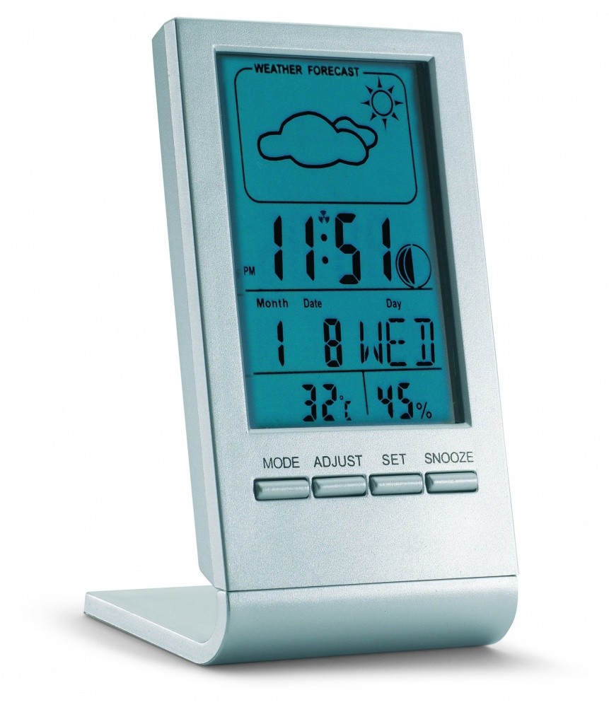 Logo trade advertising product photo of: Weather station with blue LCD