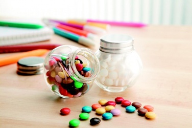 Logo trade promotional giveaways image of: Chocolates in glass holder