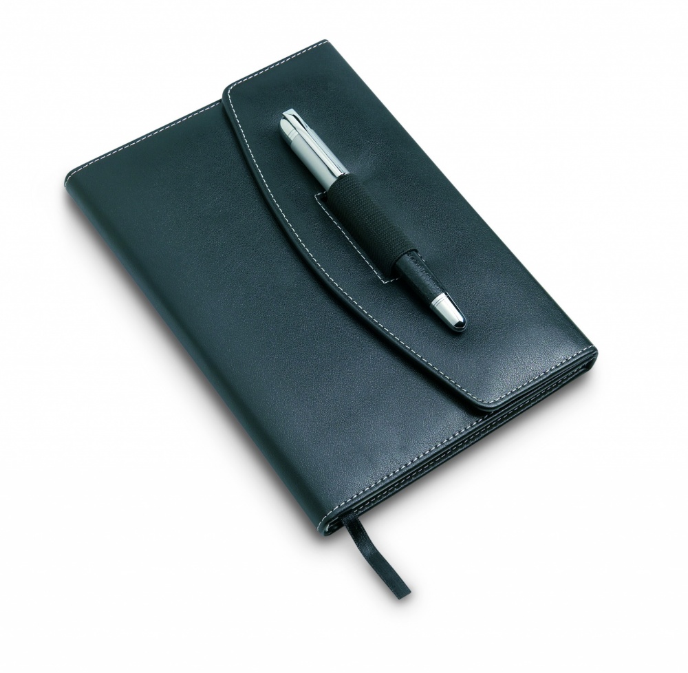 Logo trade corporate gifts image of: A5 notebook portfolio with pen