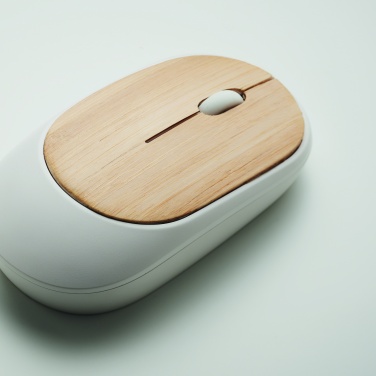 Logo trade promotional giveaway photo of: Wireless mouse in bamboo
