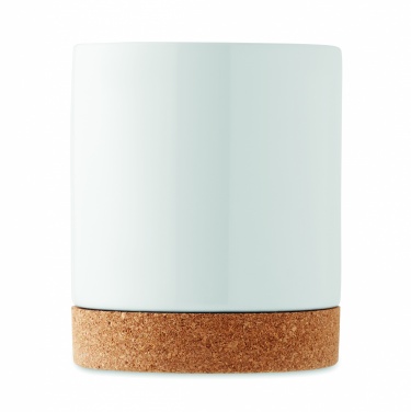 Logo trade promotional gifts image of: Ceramic cork mug 280 ml