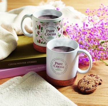 Logo trade promotional giveaways picture of: Ceramic cork mug 280 ml