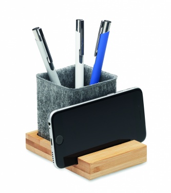 Logotrade corporate gifts photo of: RPET felt pen pot phone stand