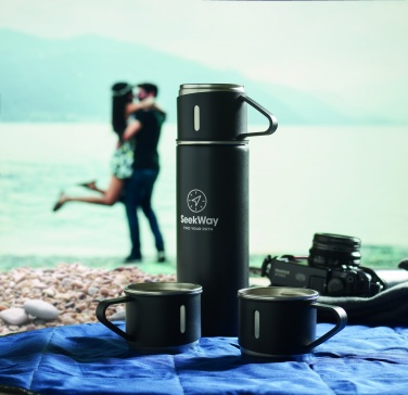 Logo trade promotional products image of: Double wall bottle and cup set