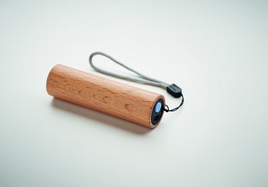Logo trade promotional item photo of: Beech wood rechargeable torch