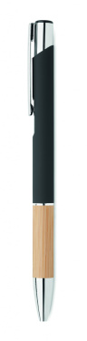 Logotrade corporate gift picture of: Ballpoint pen made of aluminum with a bamboo grip