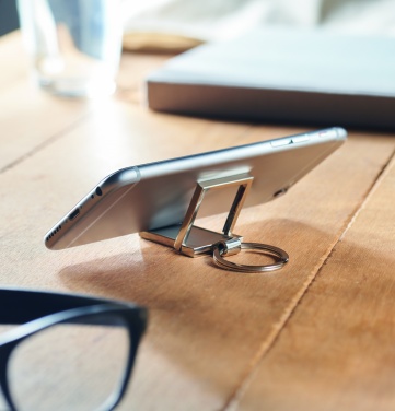Logo trade advertising product photo of: Metal key ring phone stand Seinajoki