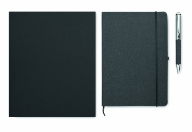 Logo trade promotional giveaways picture of: Recycled leather notebook set
