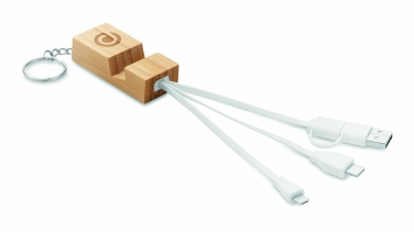 Logotrade promotional product picture of: Bamboo key ring and stand Salo