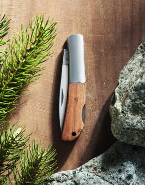 Logo trade promotional giveaways picture of: Foldable knife in acacia wood