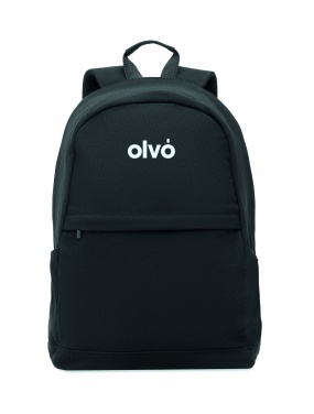 Logo trade advertising product photo of: A 15-inch laptop backpack made of recycled pre-consumer cotton and recycled polyester with customizable printing.
