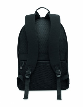 Logotrade corporate gift image of: A 15-inch laptop backpack made of recycled pre-consumer cotton and recycled polyester with customizable printing.