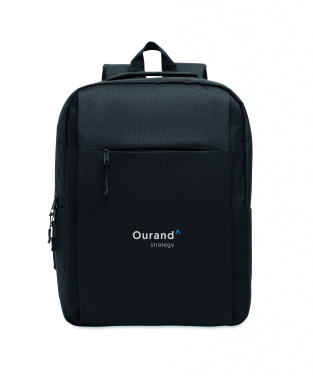 Logo trade promotional merchandise photo of: Slim 15 inch laptop backpack made of 600D RPET polyester with a 210D lining and customizable printing
