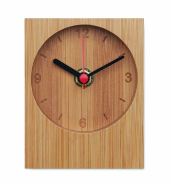 Logo trade promotional products image of: Bamboo table clock