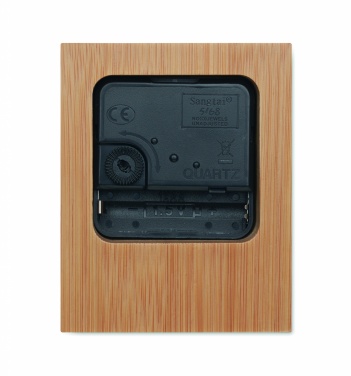 Logo trade advertising products image of: Bamboo table clock